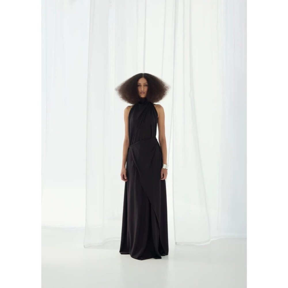 Diana Milkanova Studio Gaia Dress in Chocolate Brown One Size New Womens Maxi - Picture 14 of 16